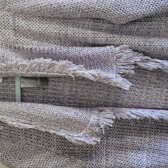 Lavender fringe cardigan with silver entwined - Picture 2 of 7